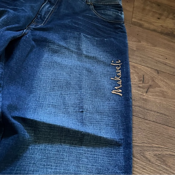 Vintage Y2K 2000s Makeveli Tupac Brand Baggy widelegged Faded Jeans - Picture 5 of 5